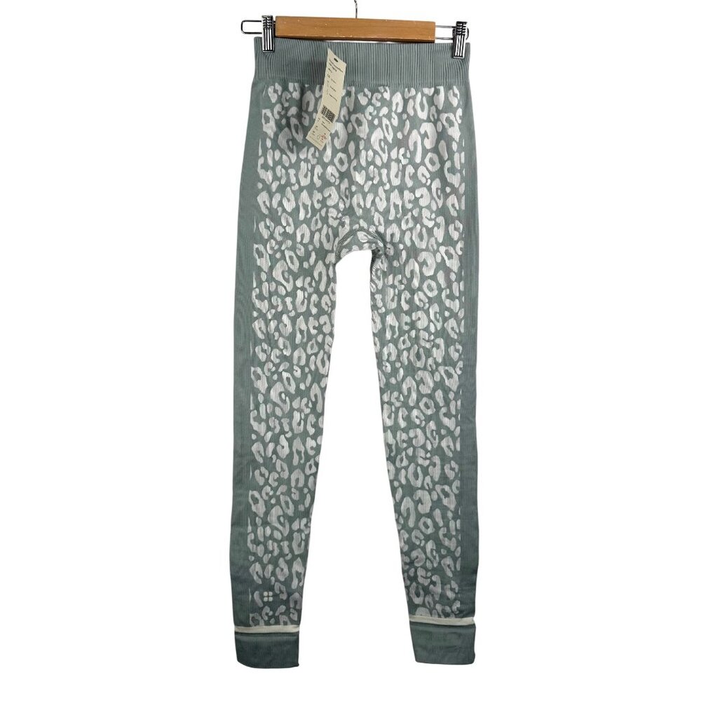 Sweaty betty‎ blue Leopard Jacquard Base layer legging sz M